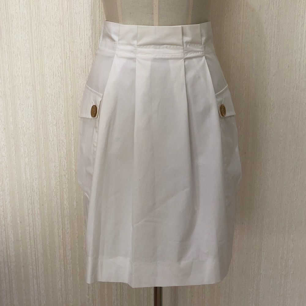 Valentino white cotton knee length skirt size 4
